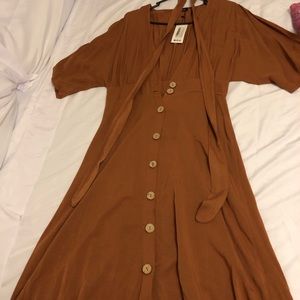 Boohoo woven button dress